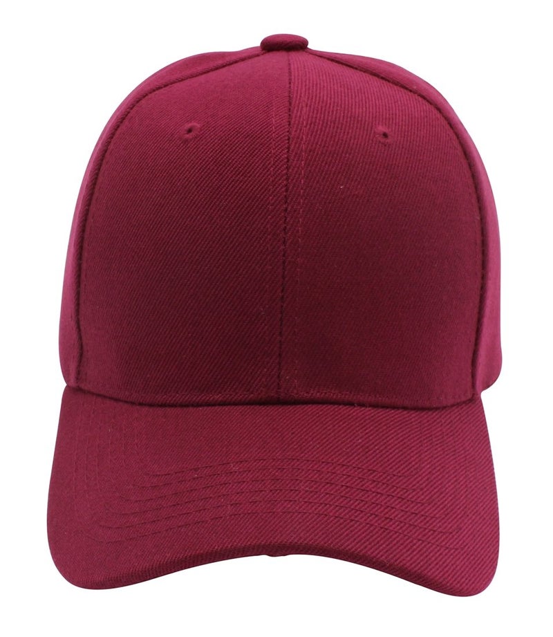 Top Level Baseball Cap Men Women - Classic Adjustable Plain Hat (Burgundy) - Image 2